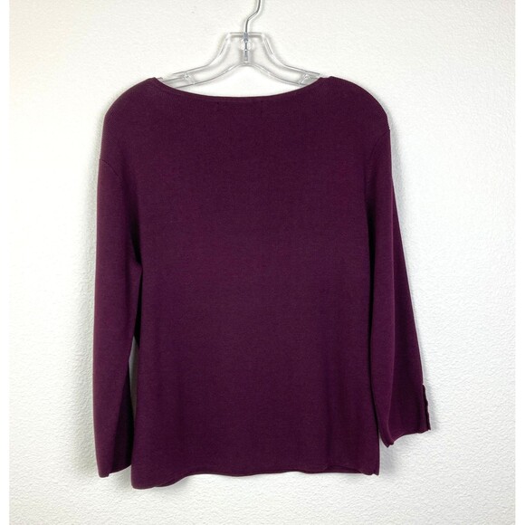 Geoffrey Beene Sport Women's Sweater Size L Burgundy Silk Blend - Picture 6 of 6